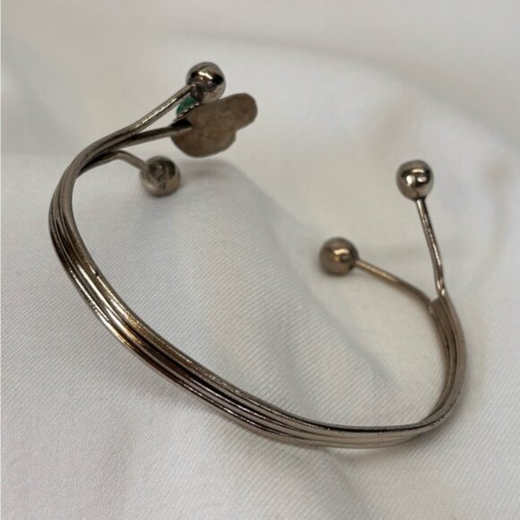 Unique Navajo Unisex Silver Open Cuff Bracelet with Turquoise Colour - Picture 9 of 14